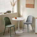 北歐 簡約 咖啡廳椅 餐椅 餐廳椅 尼莫 塑料 皮革 軟墊椅-綠_2