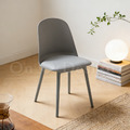 北歐 簡約 咖啡廳椅 餐椅 餐廳椅 尼莫 塑料 皮革 軟墊椅-藍灰_1
