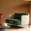LUXURY 美式 極簡 奢華風 單人 威尼斯 雙色 沙發椅-綠色_1