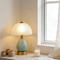 美式 復古 典雅 懷舊 台燈 桌燈 諾拉 陶瓷 桌燈-蒂芬妮綠_1