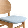 北歐極簡 設計款 小清新風格 無扶手餐椅 餐廳椅 圓背 原木色 餐椅-藍色麻布_6
