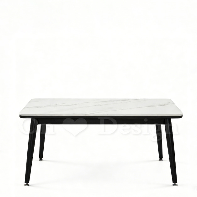 現貨出貨🔥美式  奢華風 客廳 咖啡桌 亞彌 大理石面 黑腳 茶几-120CM