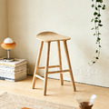 現貨🔥北歐 極簡 小清新 風格 中島吧檯椅 橡膠實木 布蕾吧檯椅 - 洗白木色_2