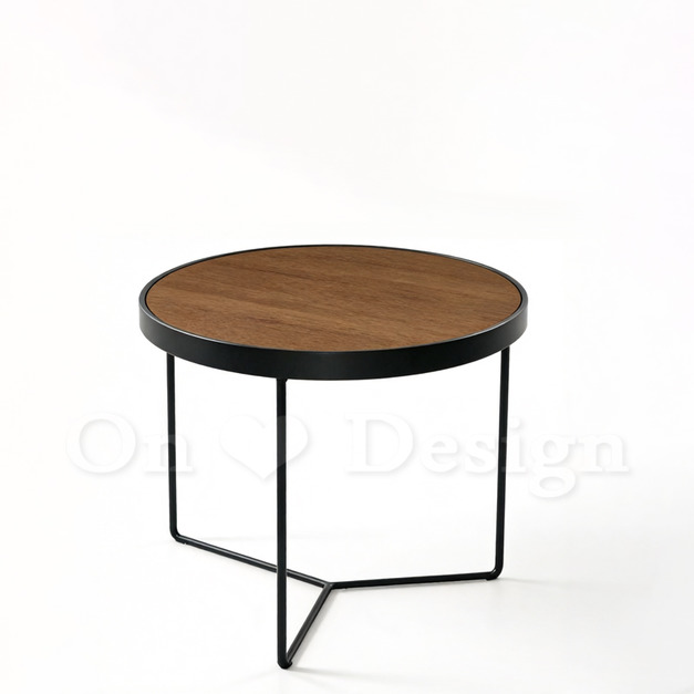 現貨出貨🔥美式 極簡 邊桌 客廳 咖啡桌 囚型 三角 茶几 胡桃木色 -62.5CM