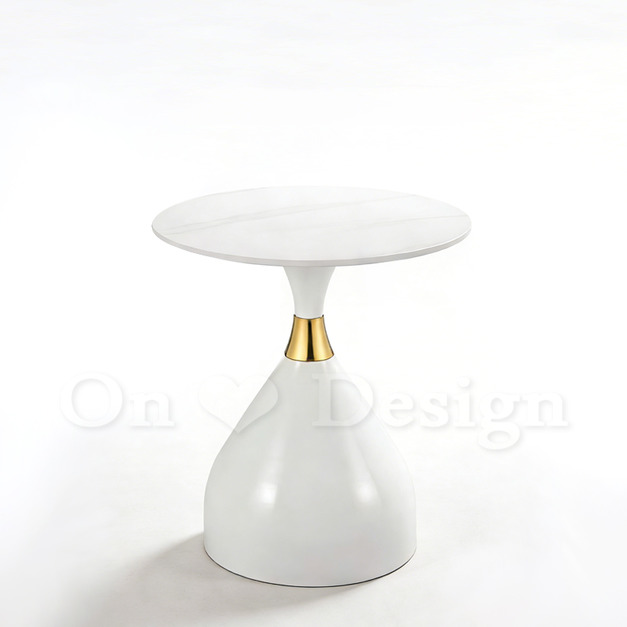 現貨🔥美式 客廳 咖啡桌 茶几 客廳 家具 水珠 雪山紋 岩板 邊几-50CM