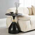 現貨🔥美式 客廳 咖啡桌 茶几 客廳 家具 水珠 勞倫黑 岩板 邊几-50CM_1