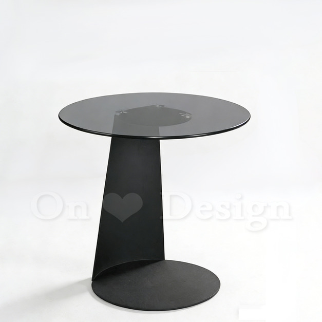 現貨🔥美式 客廳 咖啡桌 茶几 客廳 家具 博尼斯 Z形 黑玻 邊几-50CM