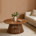 現貨🔥免運🔥美式 客廳 咖啡桌 普普風 放射狀 木紋 拓璞 茶几-90CM_1