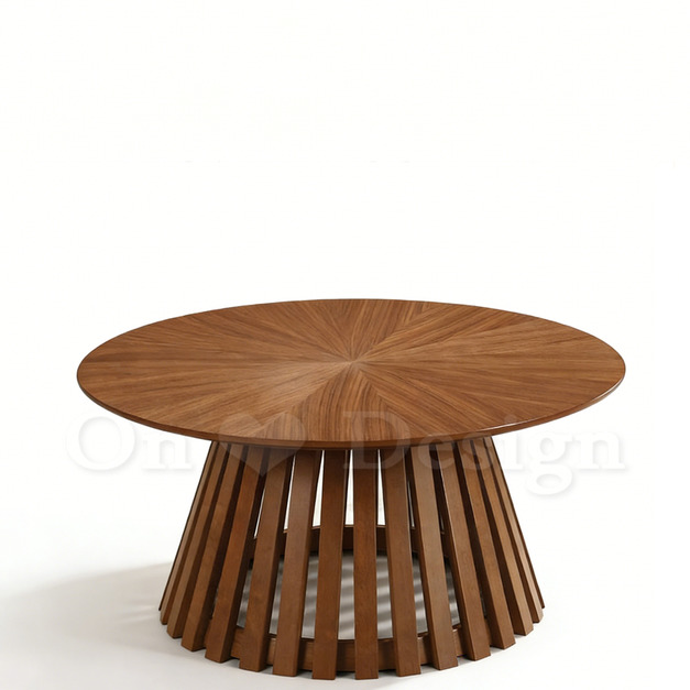 現貨🔥免運🔥美式 客廳 咖啡桌 普普風 放射狀 木紋 拓璞 茶几-90CM