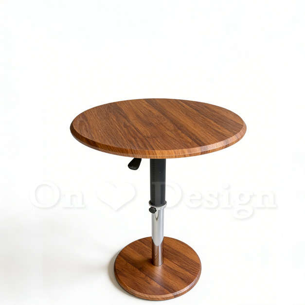 現貨🔥美式 極簡 客廳 茶几 咖啡桌 餐桌 伸太郎 升降 胡桃木色 圓桌 -60CM