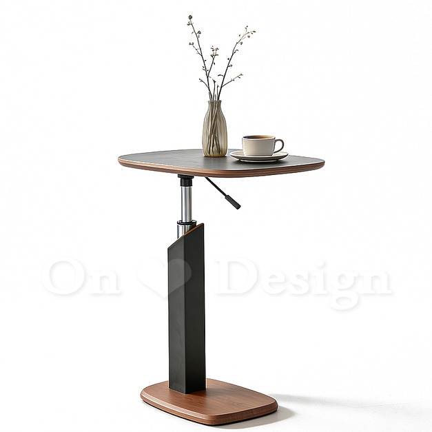 現貨🔥美式 極簡 客廳 茶几 咖啡桌 餐桌 伸太郎  升降 黑色馬鞍皮 矩形桌 -60CM