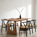 現貨🔥免運🔥復古 簡約 美式 六人位 微笑 餐桌 胡桃色-200 CM_1