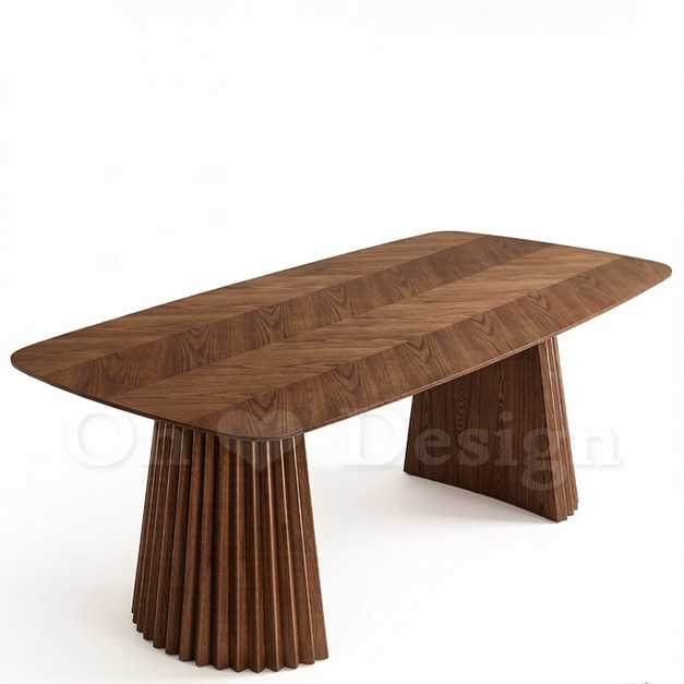 現貨🔥免運🔥復古 簡約  美式 餐桌 拼花桌面 實木腳 拓璞  六到八人位 餐桌 -240公分