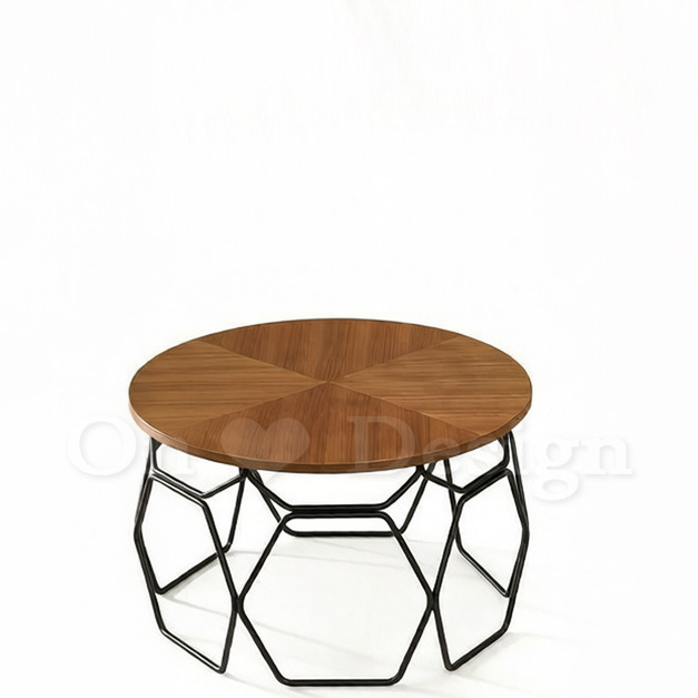 現貨🔥中古風 法式 客廳 咖啡桌 輕工業風 六角鍊釦 拼花 茶几-60CM