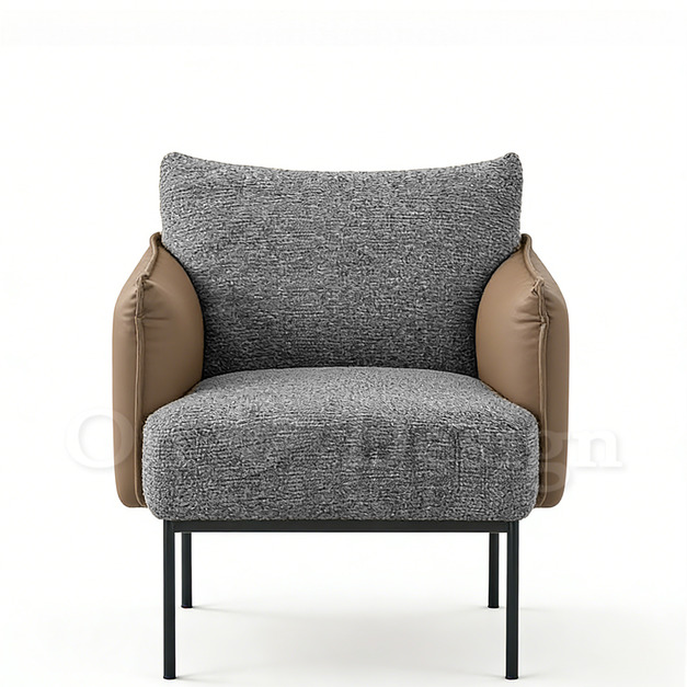 現貨🔥LOFT 法式 復古  工業風  休閒椅  方方 雙色 單人 沙發 -灰色