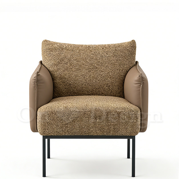 現貨🔥LOFT 法式 復古  工業風  休閒椅  方方 雙色 單人 沙發 -淺咖色