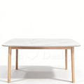 現貨🔥北歐 極簡 餐廳桌 書桌 耐高溫 大理石紋面 蘿莉 馬肚 岩板 實木腳 餐桌 -130CM