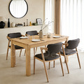 現貨🔥極簡風格 北歐 橡膠木 全實木 餐廳桌 大腳桌 餐桌 原木色-129CM_1
