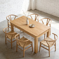 現貨🔥極簡風格 北歐 橡膠木 全實木 餐廳桌 大腳桌 餐桌 原木色-129CM_3