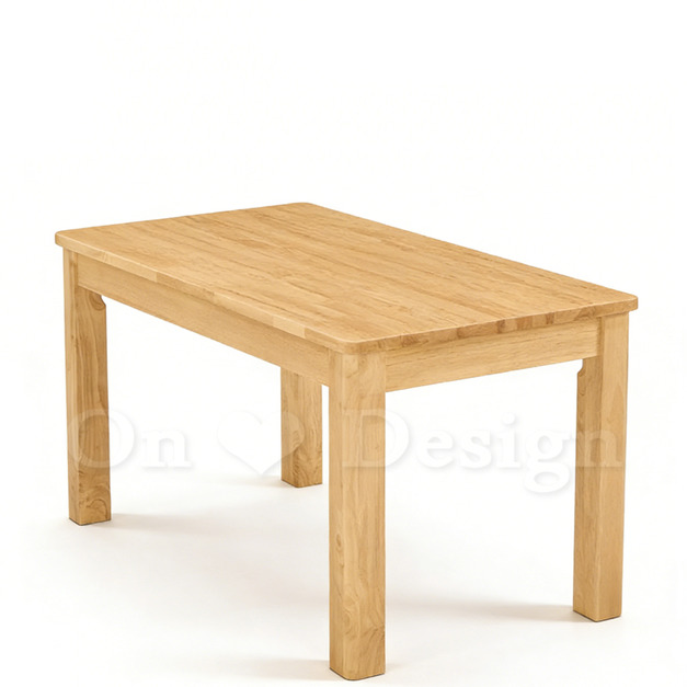 現貨🔥極簡風格 北歐 橡膠木 全實木  餐廳桌  大腳桌  餐桌 原木色-129CM