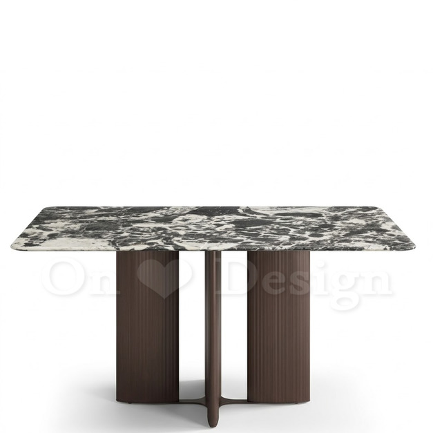 現貨🔥免運🔥美式 奢華 餐廳桌 亞瑟 寶格麗黑 透光石面 鋁合金 餐桌-160CM