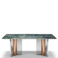 現貨🔥免運🔥美式 奢華 餐廳桌 六人桌 綠野 彩晶石面 不鏽鋼 餐桌-200CM