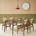 現貨🔥免運🔥北歐 極簡 簡約 風格 LOFT 實木腳 羅格 四人座 餐桌 胡桃色-160CM_1