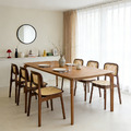 現貨🔥免運🔥北歐 極簡 簡約 風格 LOFT 實木腳 卑爾根 六人座 餐桌 胡桃木色-180CM_3