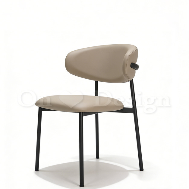 LOFT 法式 復古 工業風 鐵 酒吧 咖啡廳 餐廳 餐椅 航特 餐椅 -卡其皮