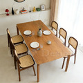 現貨🔥免運🔥北歐 極簡 簡約 風格 LOFT 實木腳 卑爾根 六人座 餐桌 胡桃木色-180CM_2