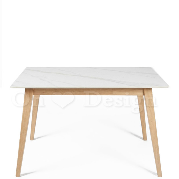 現貨🔥北歐 極簡 餐廳桌 書桌 耐高溫 凱恩 雪山白紋 岩板 (四種尺寸) 餐桌 -原木色 
