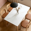 現貨🔥北歐 極簡 餐廳桌 書桌 耐高溫 凱恩 雪山白紋 岩板 (四種尺寸) 餐桌 -原木色_4
