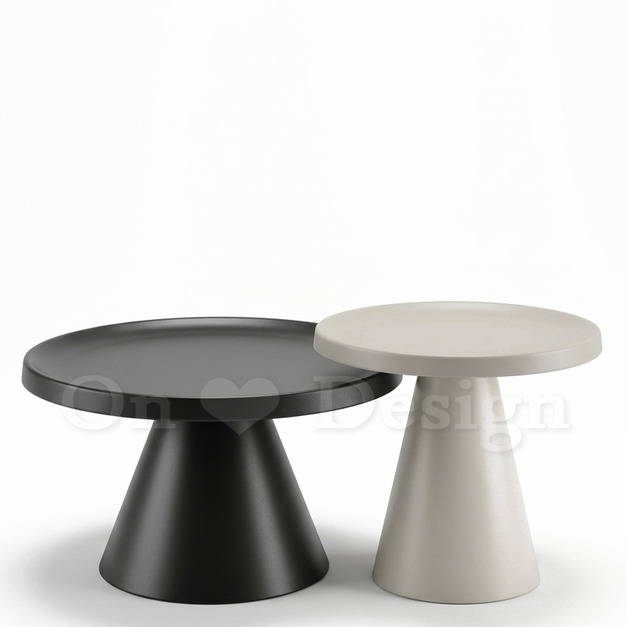 現貨🔥北歐風格 客廳 咖啡桌 普普風 兩件式 大黑小灰 蘑菇托盤 邊几 茶几