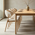 現貨🔥現代 極簡 設計師愛用椅 轉印木紋 咖啡廳 莉亞 米色麻布 餐椅 -原木腳_3