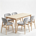 現貨🔥北歐 簡約 餐廳桌 日森 橡膠木 實木 洗白色 餐桌 書桌 - 140CM_1