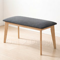 現貨🔥北歐 小清新 簡約 實木 和風 軟墊 雙人椅凳 原木色 長凳 110CM -灰墊_3