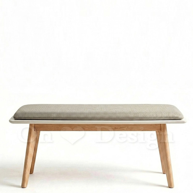 現貨🔥北歐 小清新 簡約 實木 和式 軟墊 雙人椅凳 長凳 100CM -白色 灰墊