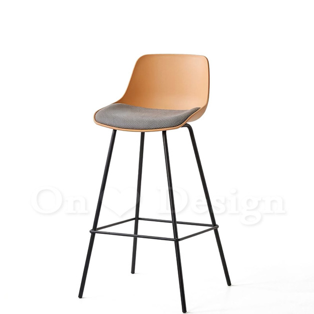 現貨🔥北歐風 小清新 輕工業風 多彩 普普風格 拓特 軟墊 靠背 吧檯椅 薑黃色-70H