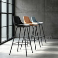 現貨🔥北歐風 小清新 輕工業風 多彩 普普風格 拓特 軟墊 靠背 吧檯椅 黑色-70H_1