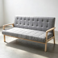 現貨🔥北歐 復古 極簡風格 小沙發 客廳沙發 K CHAIR 原木色 灰麻布 -三人_6