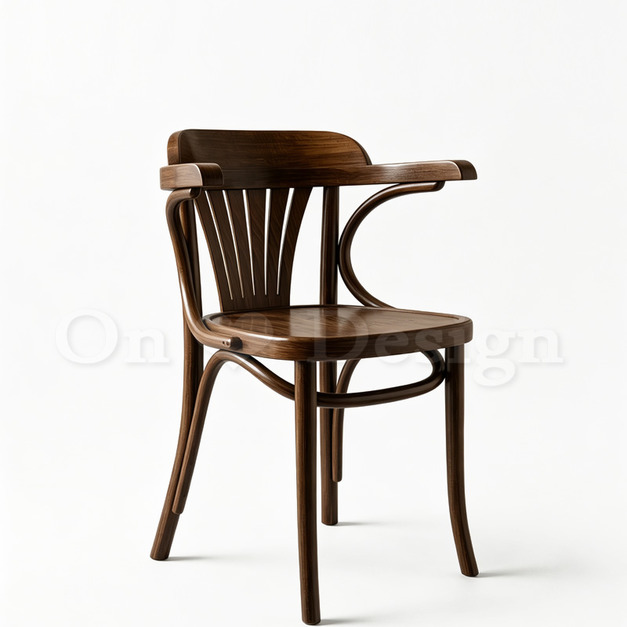 現貨🔥歐洲進口品牌 POLISH FAMEG Furniture 設計款 B-165 彎木扶手餐椅 - 胡桃色