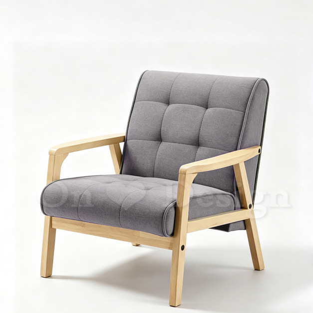 現貨🔥北歐 復古 極簡風格 小沙發 客廳沙發 K CHAIR 灰布 -單人