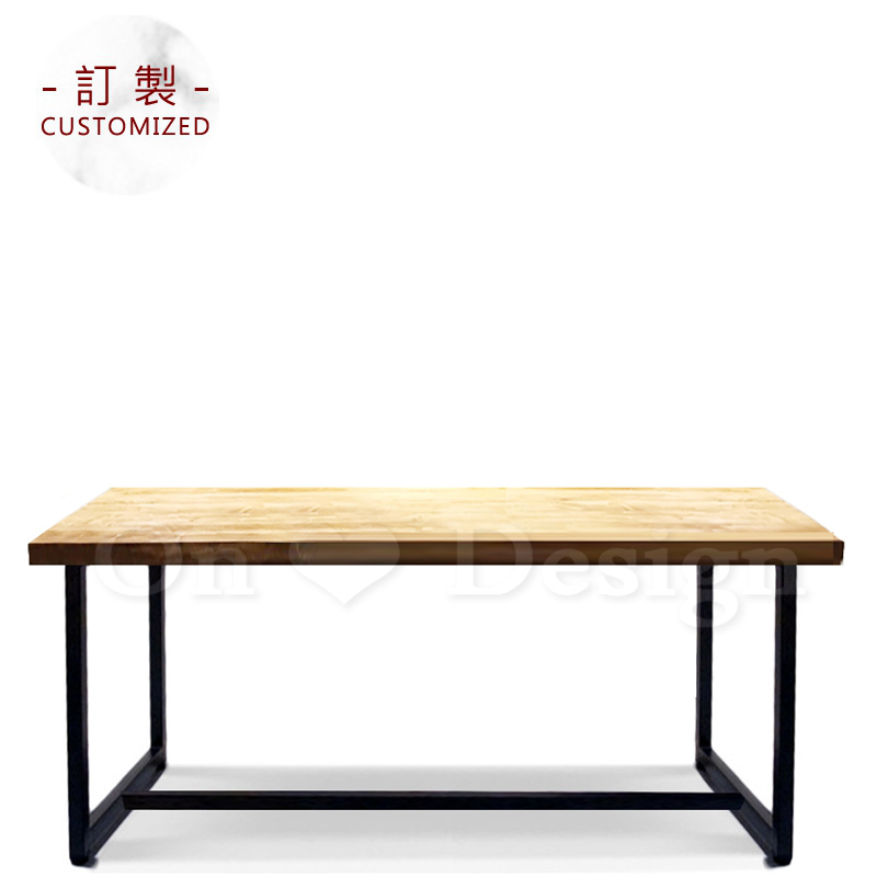 MIT台灣製造LOFT北歐極簡風格台製手做客製化鐵腳實木餐桌B款-120CM