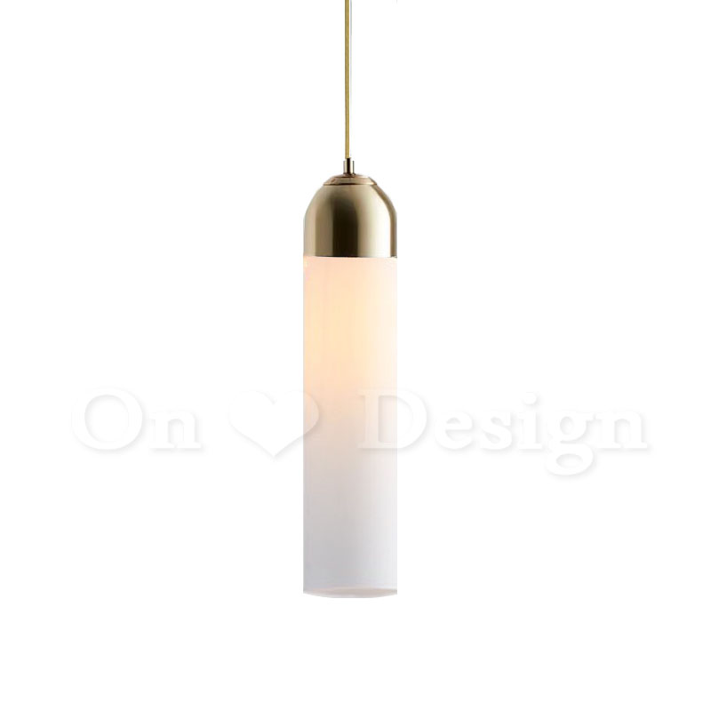 丹麥設計北歐極簡設計師的燈款黃銅復古玻璃試管吊燈-磨砂玻璃色