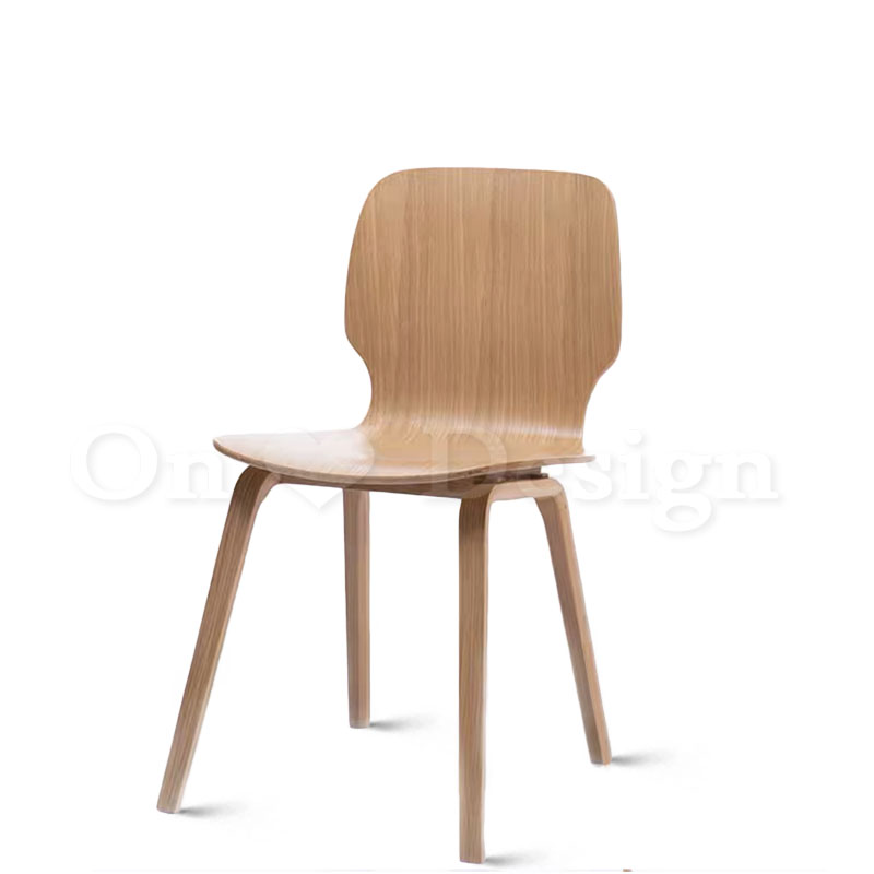 日式極簡設計款曲木板餐椅餐廳椅咖啡廳椅禾木餐椅原木色