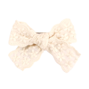 ADDIE 刺繡蕾絲蝴蝶結髮夾 AZJJBOW-35-TM