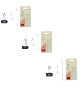 日本MEROWARE MATT躲貓貓 感溫變色兒童水壺 吸管替換裝3入組 