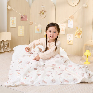 【Bebenuvo  幼兒園極力推薦睡袋組】雙面四季午睡被組 - 熊兔好朋友