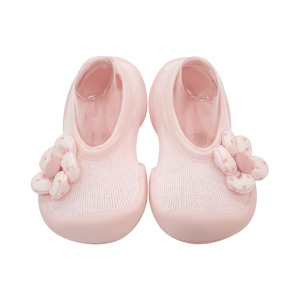 韓國 Ggomoosin 學步襪鞋 -  粉紅小花妞 (短版)