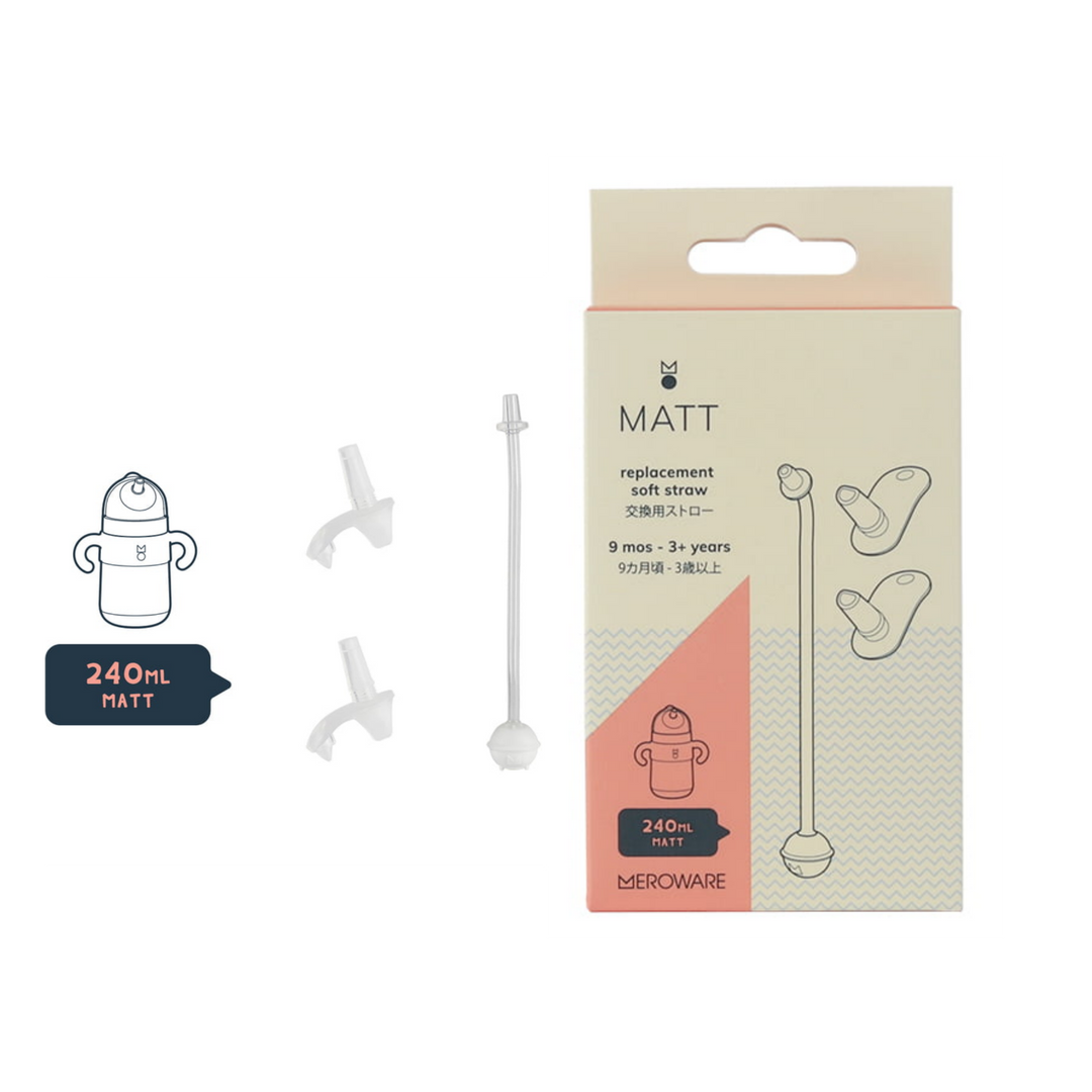 日本MEROWARE MATT 兒童保溫吸管杯 替換吸管